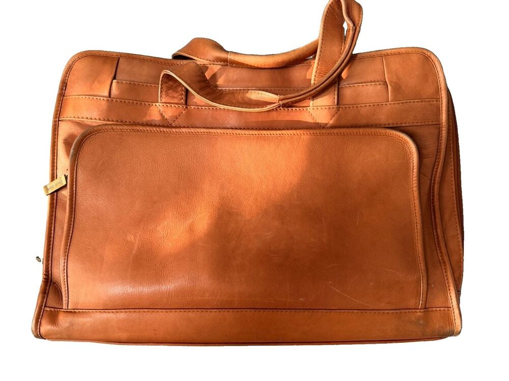 Muiska Genuine Leather Tan Briefcase Laptop Bag Work Business Unisex